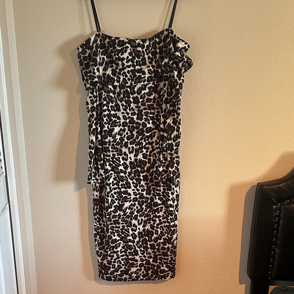 Chic Leopard Print Long Sleeve Dress